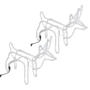 Figure Natalizie Renne 2 pz Bianco Caldo 60x30x60 cm 3154303