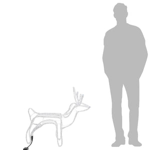 Figure Natalizie Renne 2 pz Bianco Caldo 60x30x60 cm 3154303