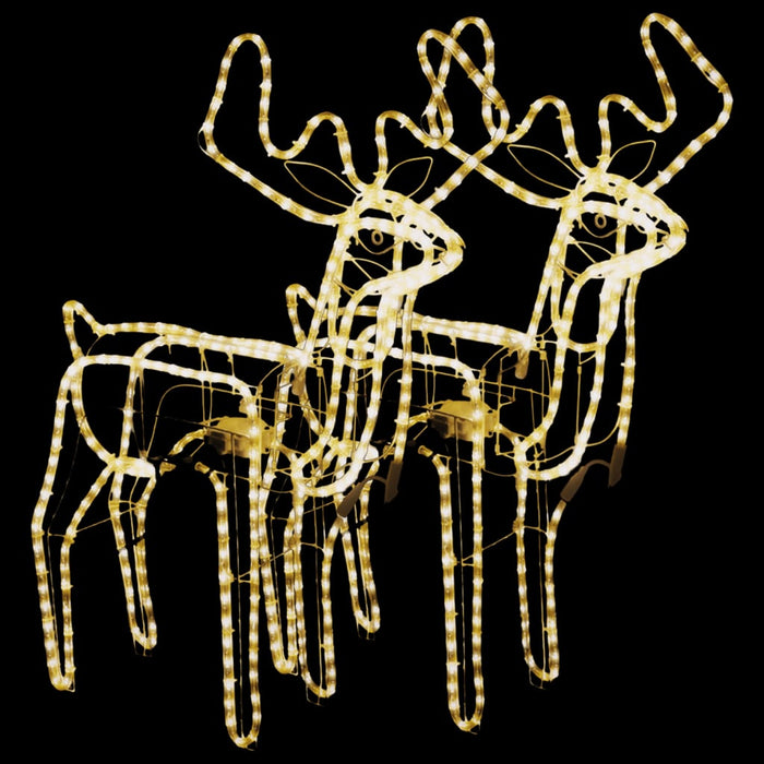 Figure Natalizie Renne con Teste Mobili 2 pz Bianco Caldo 3154309