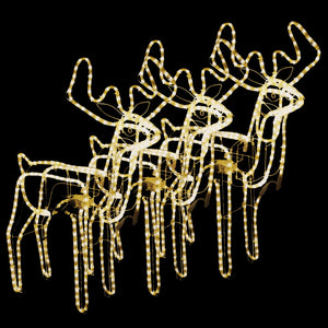 Figure Natalizie Renne con Teste Mobili 3 pz Bianco Caldo 3154310