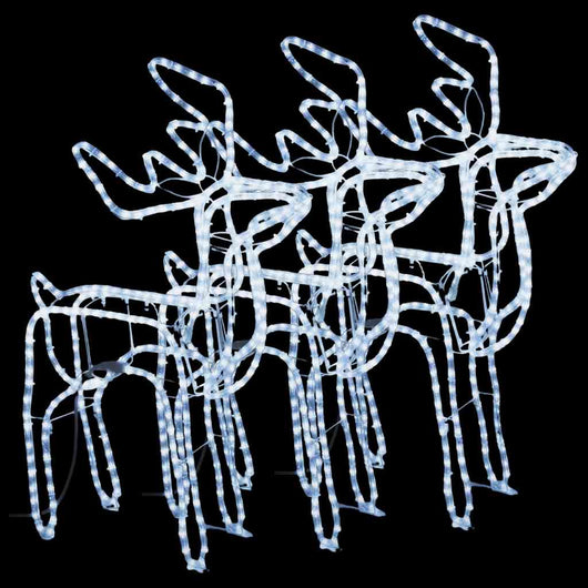 Figure Natalizie Renne 3 pz Bianco Freddo 76x42x87 cm 3154313