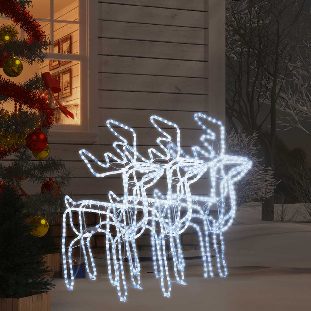 Figure Natalizie Renne 3 pz Bianco Freddo 76x42x87 cm 3154313