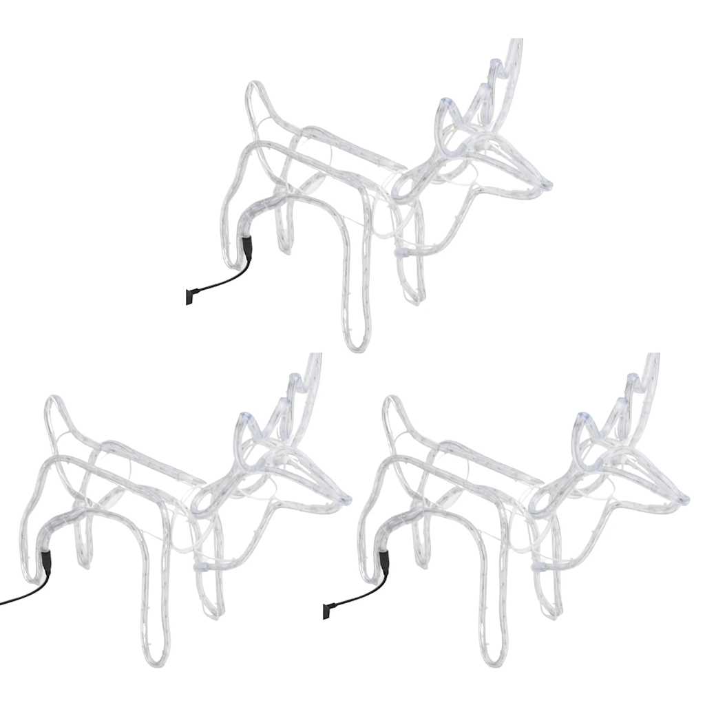 Figure Natalizie Renne 3 pz Bianco Freddo 60x30x60 cm 3154316