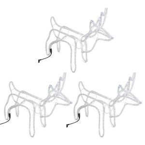 Figure Natalizie Renne 3 pz Bianco Freddo 60x30x60 cm 3154316