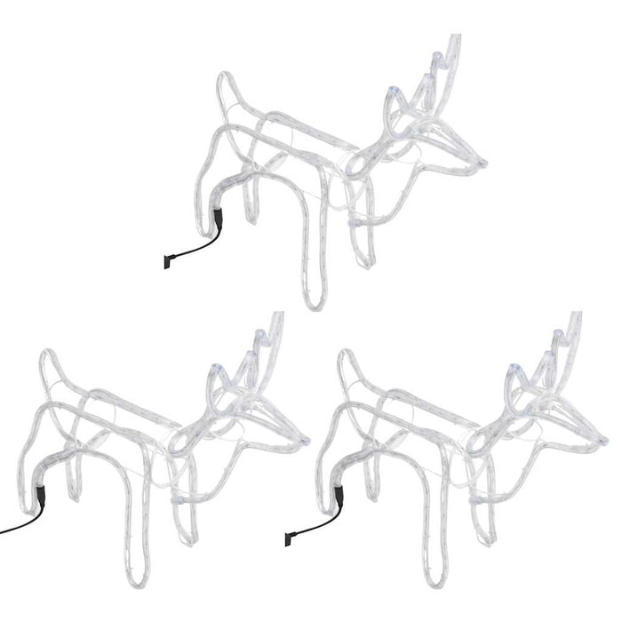 Figure Natalizie Renne 3 pz Bianco Freddo 60x30x60 cm 3154316