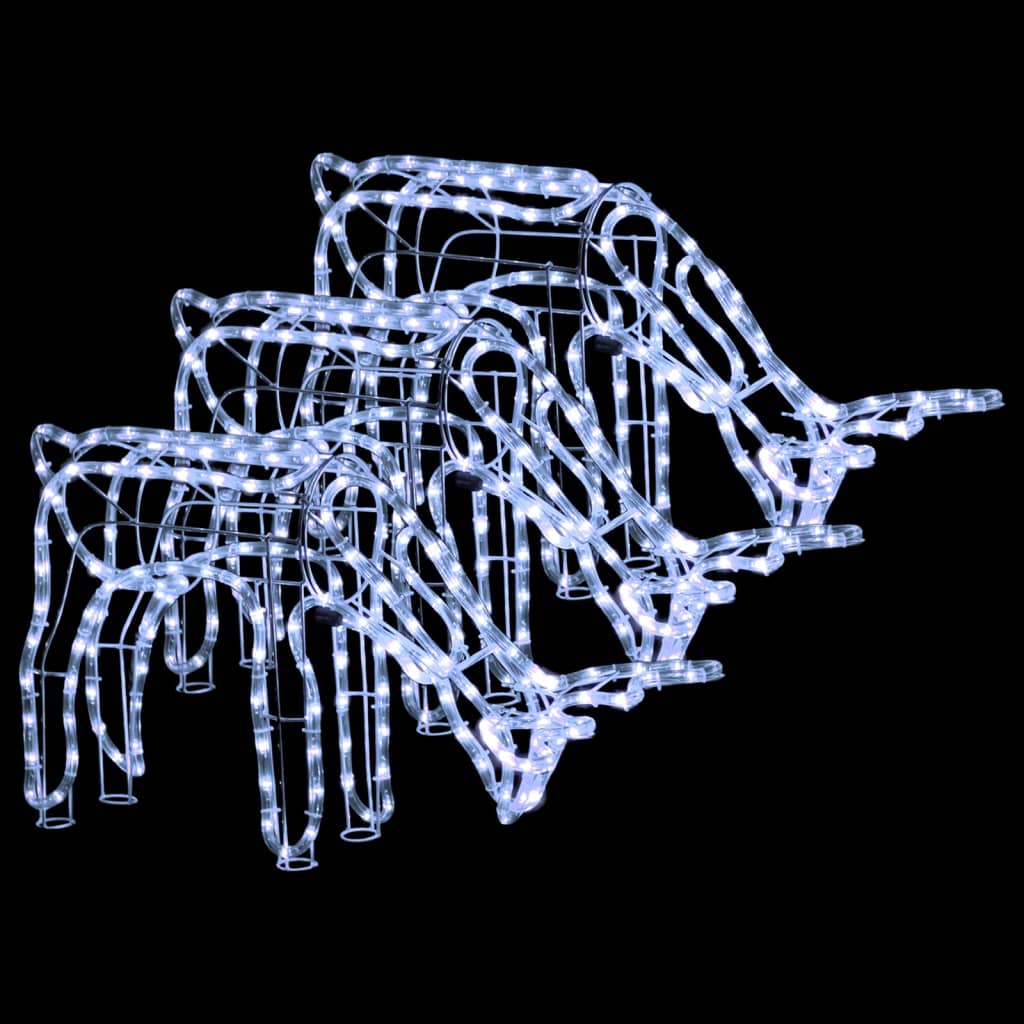 Figure Natalizie Renne 3 pz Bianco Freddo 73x31x45 cm 3154319