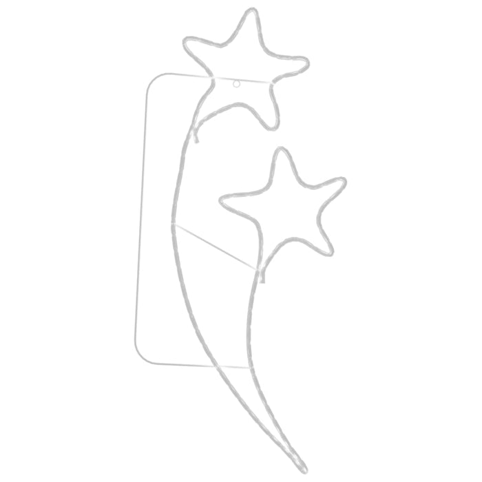 Stringhe Luci Forma di Stella 12pz Bianco Caldo 125,5x53x4,5cm 3154326
