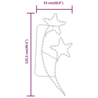 Stringhe Luci Forma di Stella 16pz Bianco Caldo 125,5x53x4,5cm