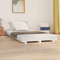 Letto senza Materasso Bianco 90x190 cm in Legno Massello Pino 824589