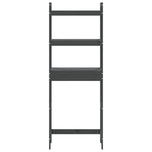 Rastrelliera da Bagno Grigia 63x26x171 cm Legno Massello Pino 824660