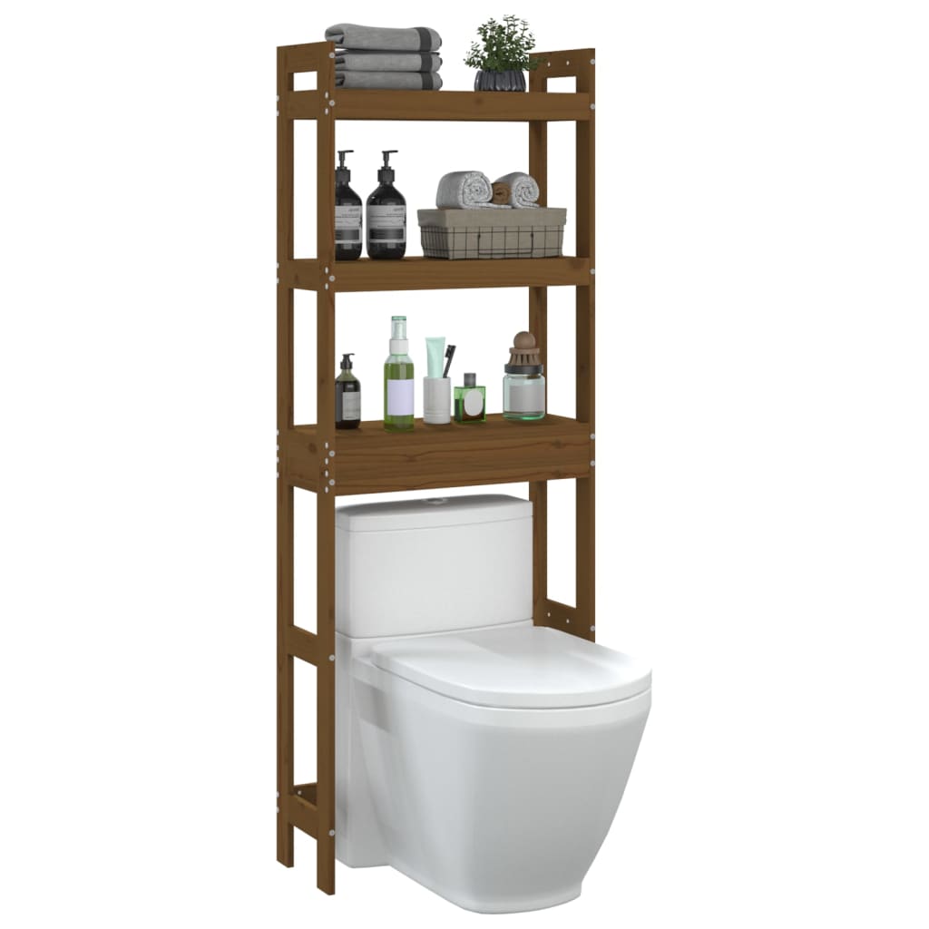 Rastrelliera da Bagno Ambra 63x26x171 cm Legno Massello Pino 824661