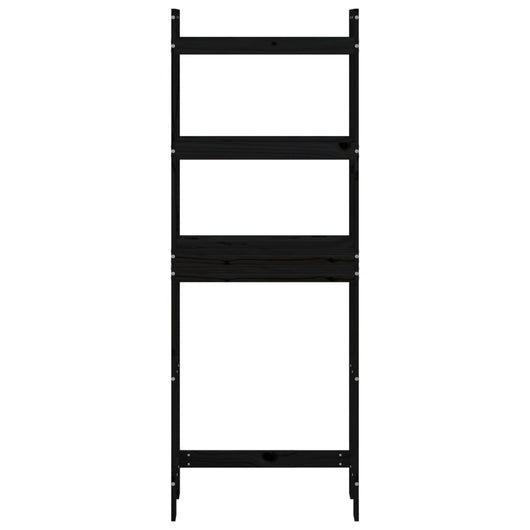 Mensola per WC 63 x 26 x 171 cm in legno di pino massiccio nero 02_0005472