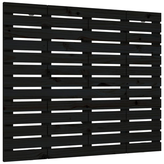 Testiera da Parete Nera 106x3x91,5 cm in Legno Massello di Pino 824667