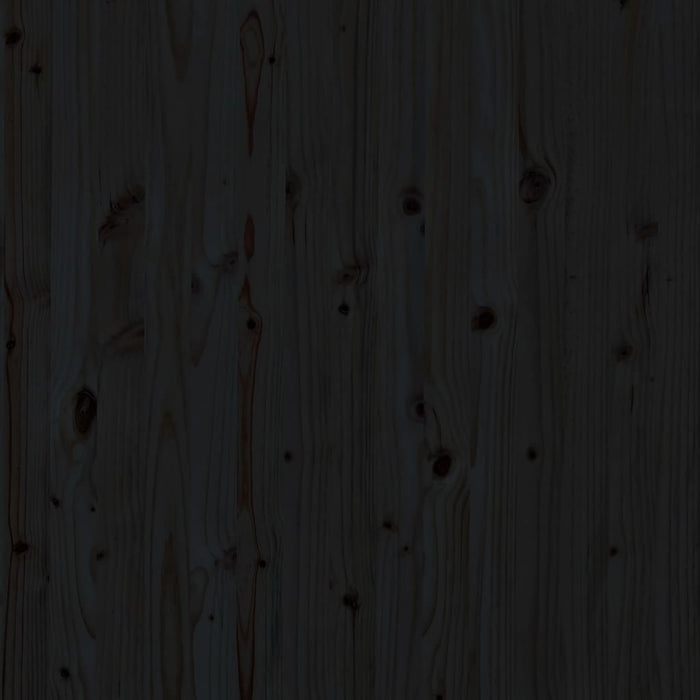 Testiera da Parete Nera 106x3x91,5 cm in Legno Massello di Pino 824667