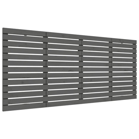 Testiera da Parete Grigia 206x3x91,5 cm Legno Massello di Pino 824670
