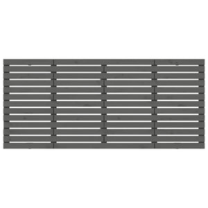Testiera da Parete Grigia 206x3x91,5 cm Legno Massello di Pino 824670