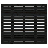 Testiera da Parete Nera 96x3x91,5cm in Legno Massello di Pino 824677