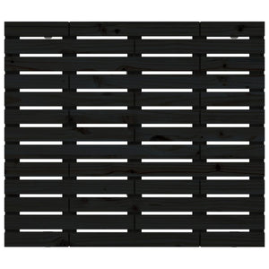 Testiera da Parete Nera 96x3x91,5cm in Legno Massello di Pino 824677