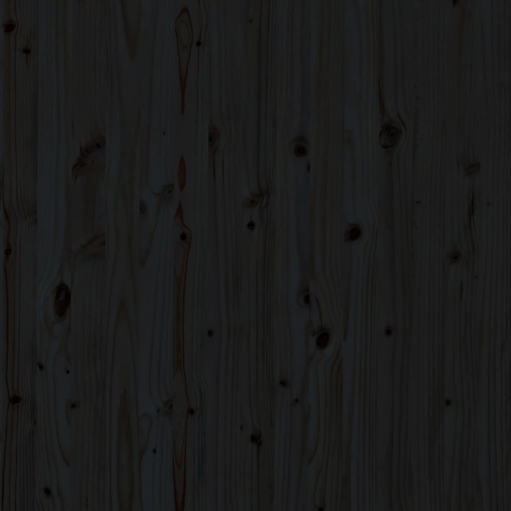 Testiera da Parete Nera 96x3x91,5cm in Legno Massello di Pino 824677