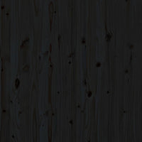 Testiera da Parete Nera 96x3x91,5cm in Legno Massello di Pino 824677