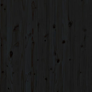 Testiera da Parete Nera 96x3x91,5cm in Legno Massello di Pino 824677