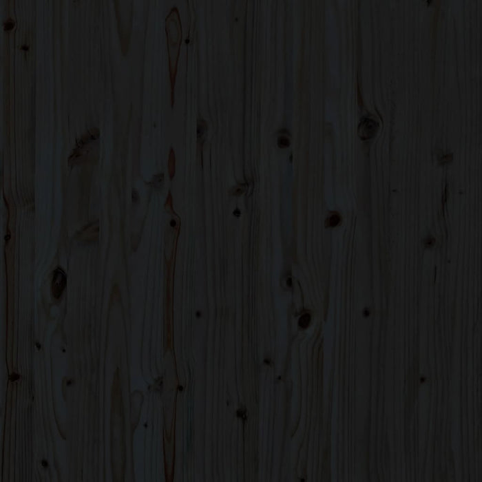 Testiera da Parete Nera 96x3x91,5cm in Legno Massello di Pino 824677