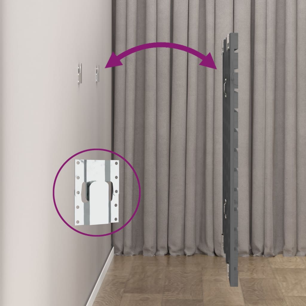 Testiera da Parete-Testiera a Muro-Testata Decorativa Grigia 126x3x91,5 cm Legno Massello di Pino