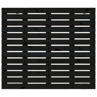 Testiera da Parete Nera 81x3x91,5cm in Legno Massello di Pino 824697