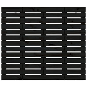 Testiera da Parete Nera 81x3x91,5cm in Legno Massello di Pino 824697