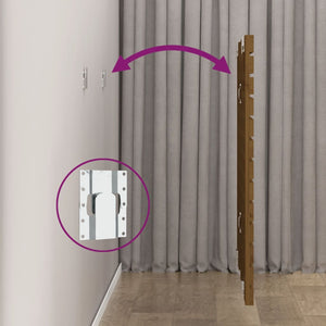 Testiera da Parete Ambra 166x3x91,5cm in Legno Massello di Pino 824701