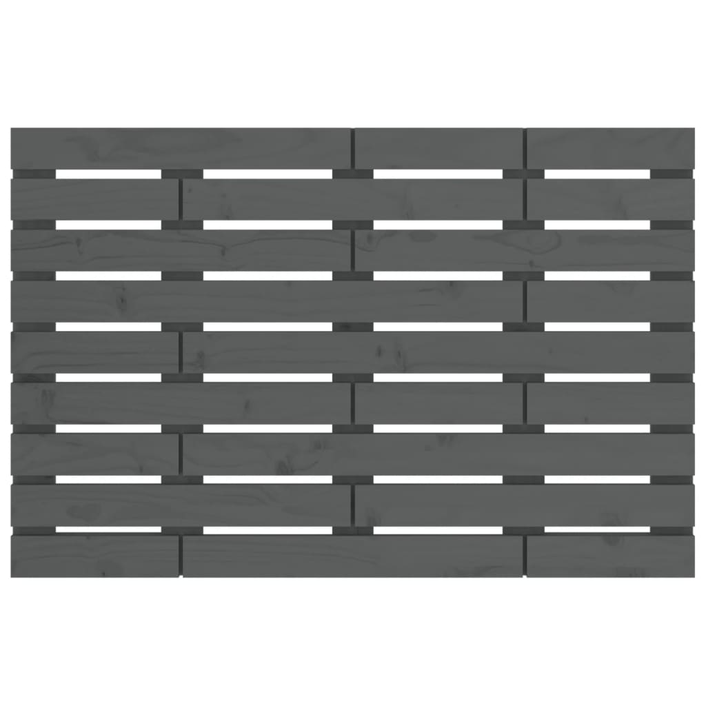 Testiera da Parete Grigia 106x3x63 cm in Legno Massello di Pino 824715