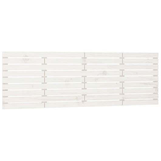 Testiera da Parete Bianca 206x3x63 cm in Legno Massello di Pino 824719