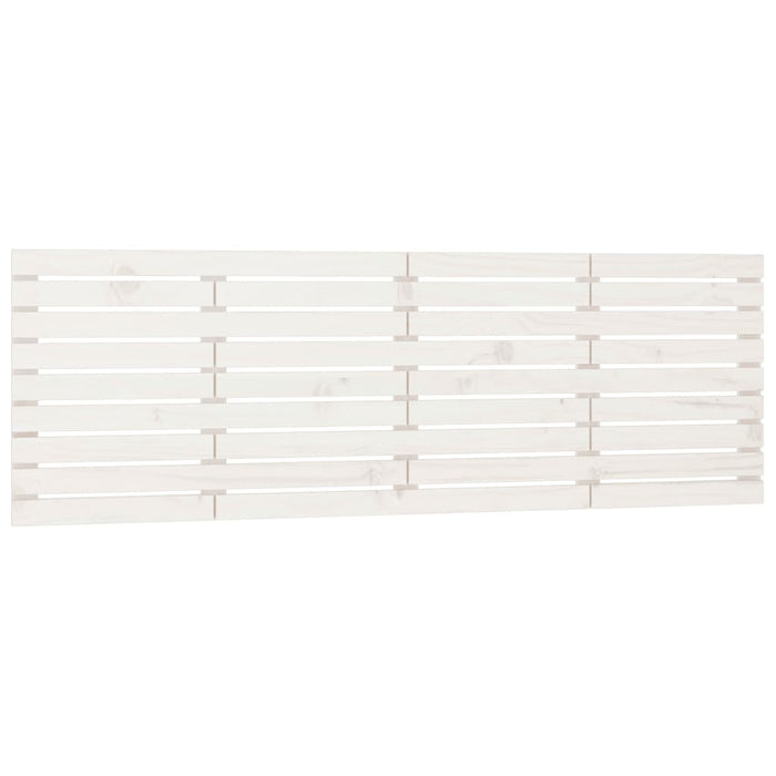 Testiera da Parete Bianca 206x3x63 cm in Legno Massello di Pino 824719