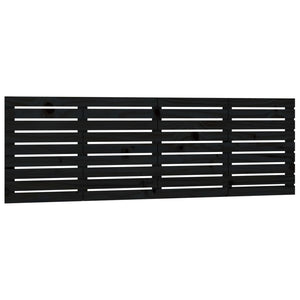Testiera da Parete Nera 206x3x63 cm in Legno Massello di Pino 824722