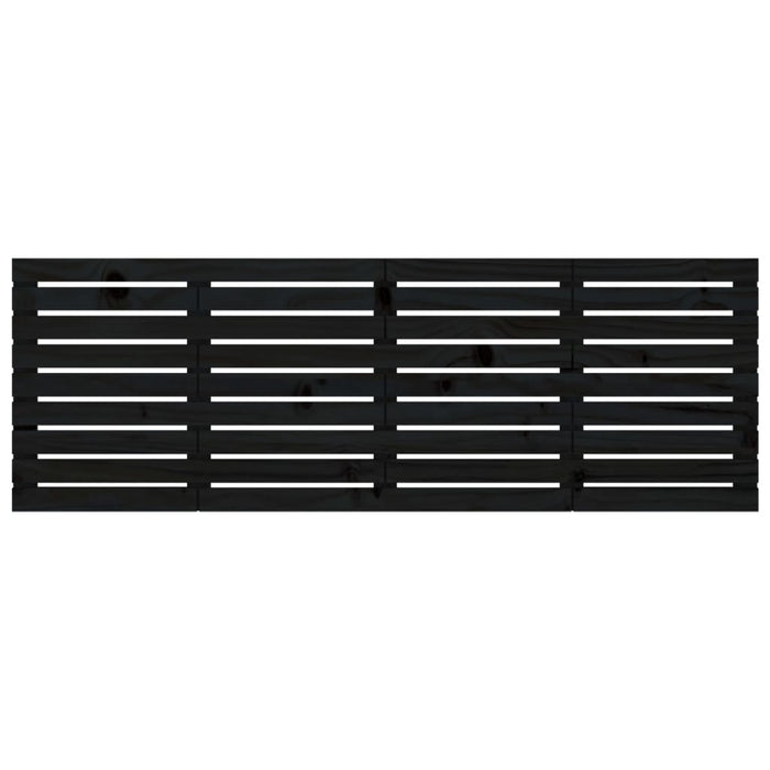 Testiera da Parete Nera 206x3x63 cm in Legno Massello di Pino 824722