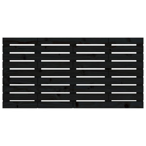 Testiera da Parete Nera 126x3x63 cm in Legno Massello di Pino 824732