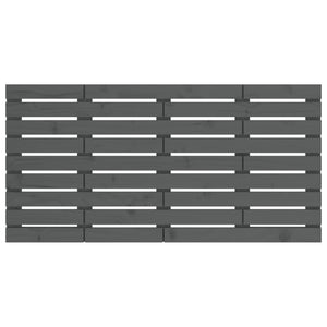 Testiera da Parete Grigia 146x3x63 cm in Legno Massello di Pino 824735