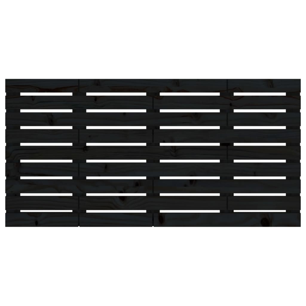 Testiera da Parete Nera 156x3x63 cm in Legno Massello di Pino 824742