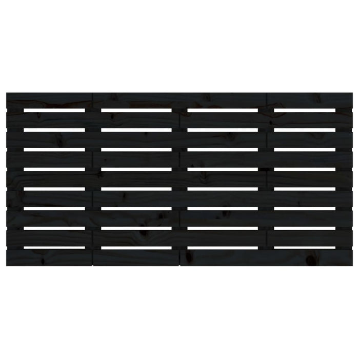 Testiera da Parete Nera 156x3x63 cm in Legno Massello di Pino 824742