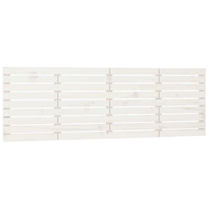 Testiera da Parete-Testiera a Muro-Testata Decorativa Bianca 166x3x63 cm in Legno Massello di Pino