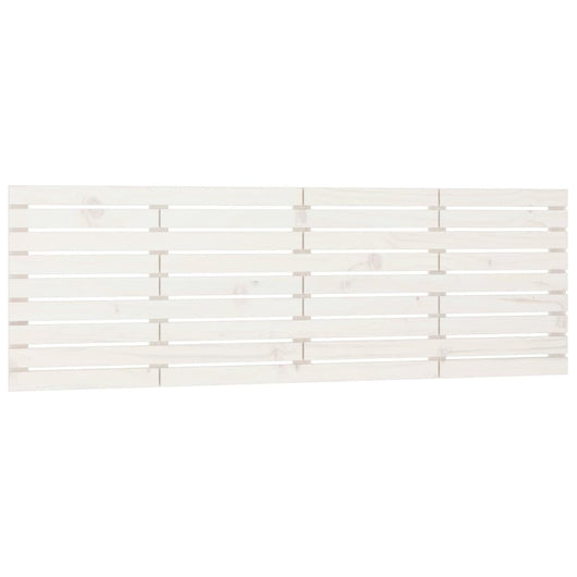 Testiera da Parete-Testiera a Muro-Testata Decorativa Bianca 166x3x63 cm in Legno Massello di Pino