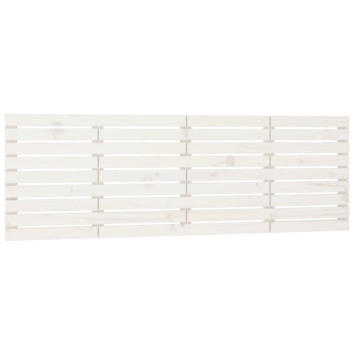 Testiera da Parete-Testiera a Muro-Testata Decorativa Bianca 166x3x63 cm in Legno Massello di Pino