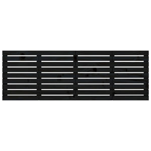 Testiera da Parete Nera 166x3x63 cm in Legno Massello di Pino 824752