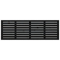 Testiera da Parete Nera 186x3x63 cm in Legno Massello di Pino