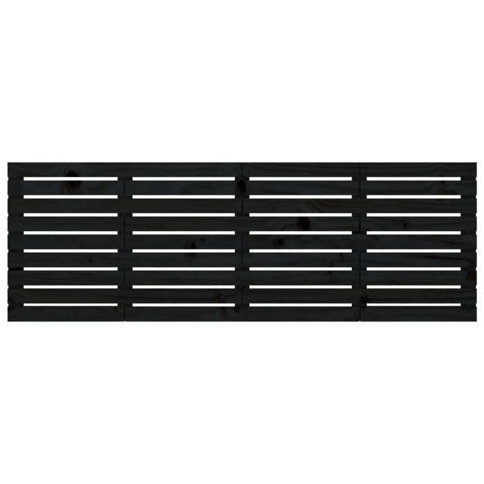 Testiera da Parete Nera 186x3x63 cm in Legno Massello di Pino