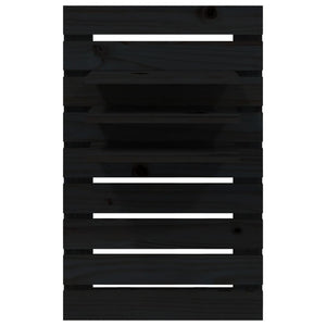 Mensole da Letto a Parete 2 pz Nero Legno Massello di Pino 824767