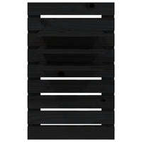 Mensole da Letto a Parete 2 pz Nero Legno Massello di Pino 824767