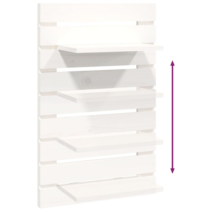 Mensole da Letto a Parete 2 pz Bianco Legno Massello di Pino cod mxl 32902