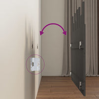 Testiera da Parete Grigia 108x3x80 cm in Legno Massello di Pino 824775