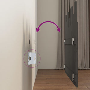 Testiera da Parete Grigia 108x3x80 cm in Legno Massello di Pino 824775